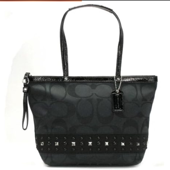 COACH Rare Black/Gray Tote - Picture 2 of 11
